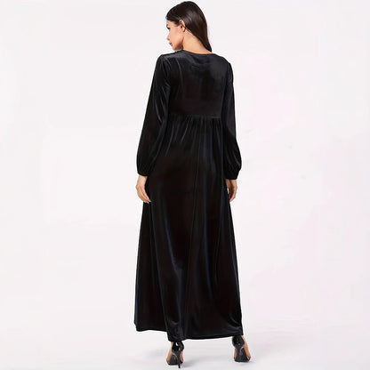 Robe maxi pour femmes en velours luxueux avec élégant drapé Chic und Stil