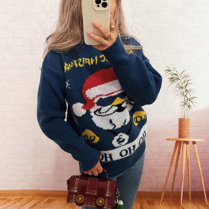 Pull en tricot festif pour femmes avec motif de Noël Chic und Stil