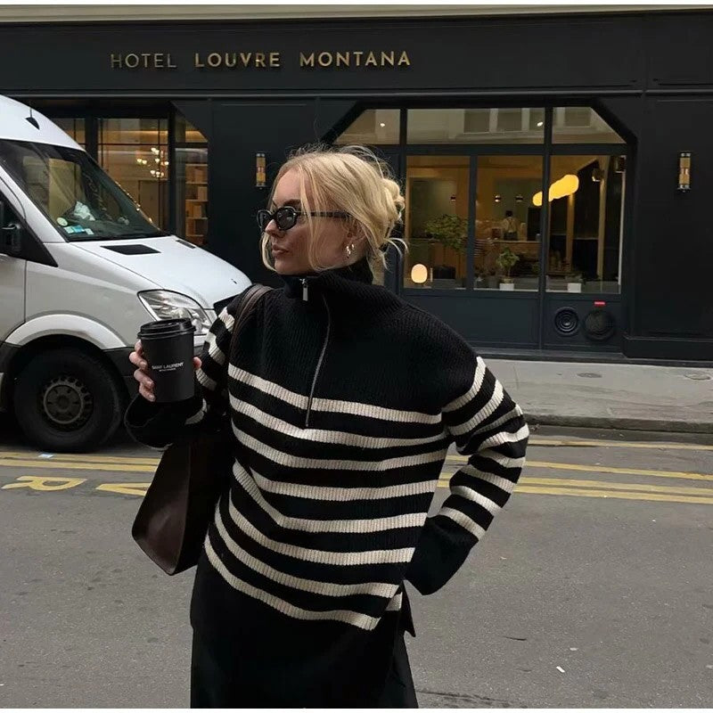 Pull en tricot pour femmes avec col montant de Chic und Stil