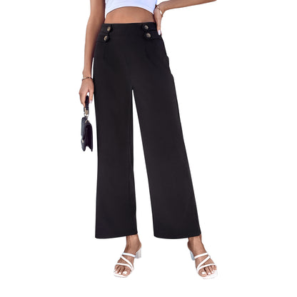 High-waisted palazzo pants for women with elegant button details Chic and Style