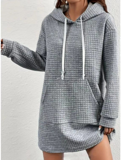 Robe à capuche pour femmes grandes tailles avec surface texturée Chic und Stil