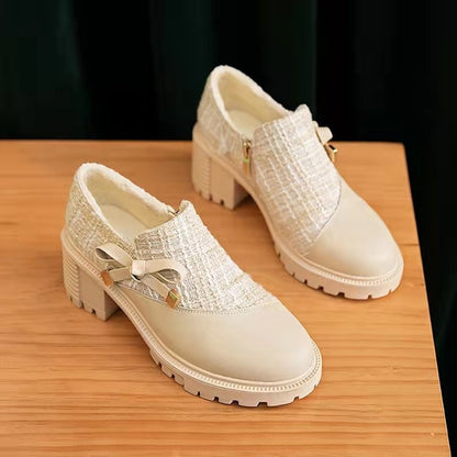 Dames Élégants Mocassins avec bande satinée décorative et design à la mode Chic und Stil