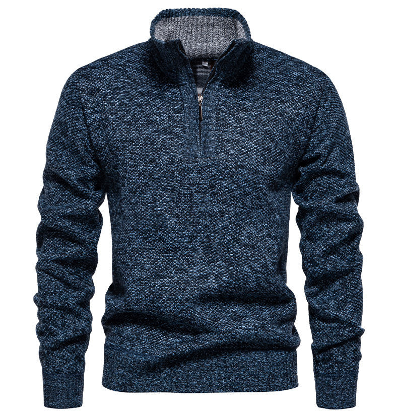 Pull-over zippé pour hommes avec design structuré Chic und Stil