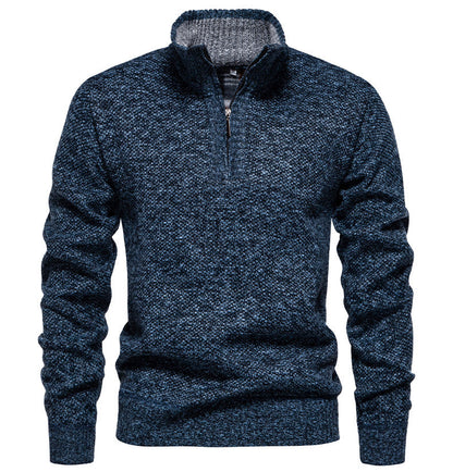 Pull-over zippé pour hommes avec design structuré Chic und Stil