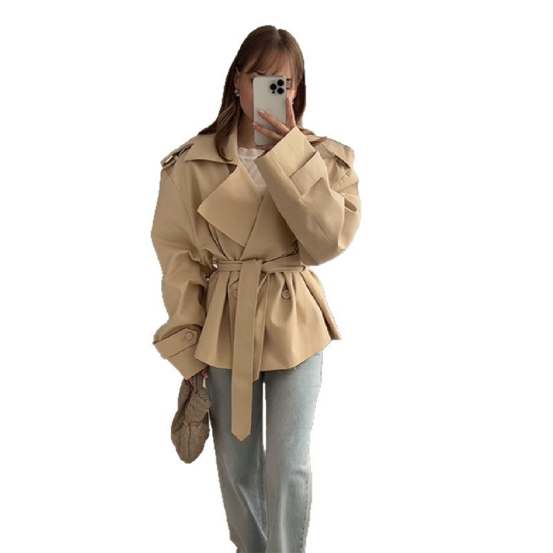 Dames Élégante trench-coat oversize avec ceinture et manches structurées Chic und Stil