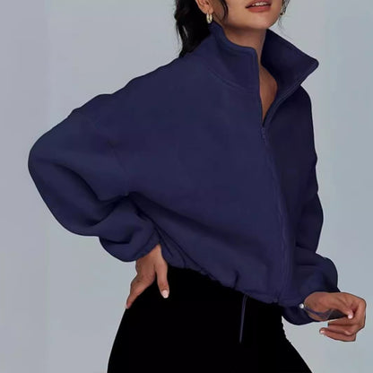 Pull oversized à col haut et fermeture éclair pour dames Chic und Stil