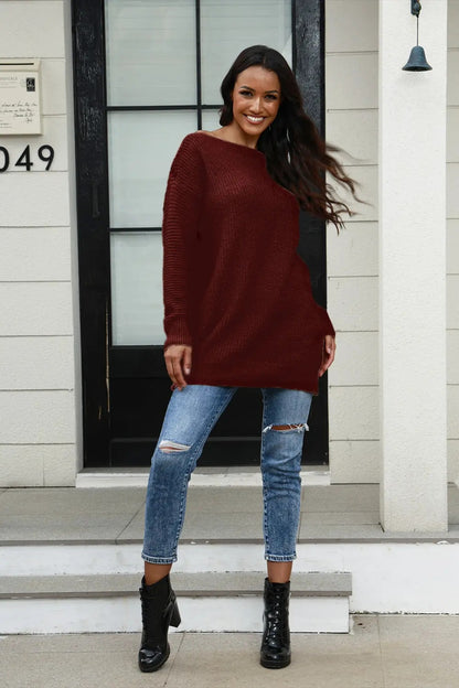 Pull en tricot surdimensionné pour femmes avec un motif texturé doux Chic und Stil