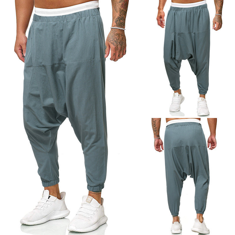 Light harem pants for men with elastic waistband and side pockets Chic and Style