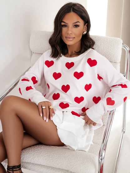 Pull confortable pour femmes avec motif en cœur et coupe ample Chic und Stil