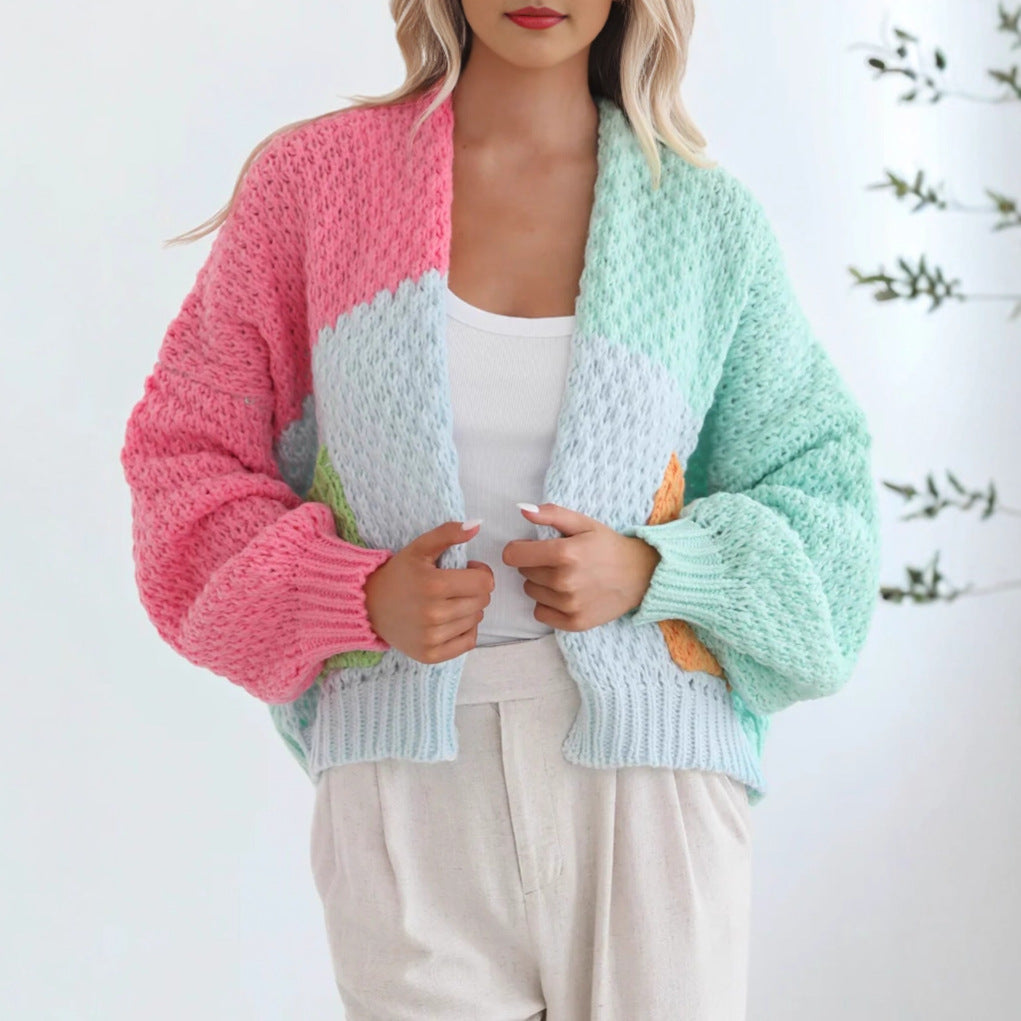 Pull en maille confortable pour dames avec des manches oversize et une combinaison de couleurs Chic und Stil