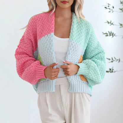 Pull en maille confortable pour dames avec des manches oversize et une combinaison de couleurs Chic und Stil