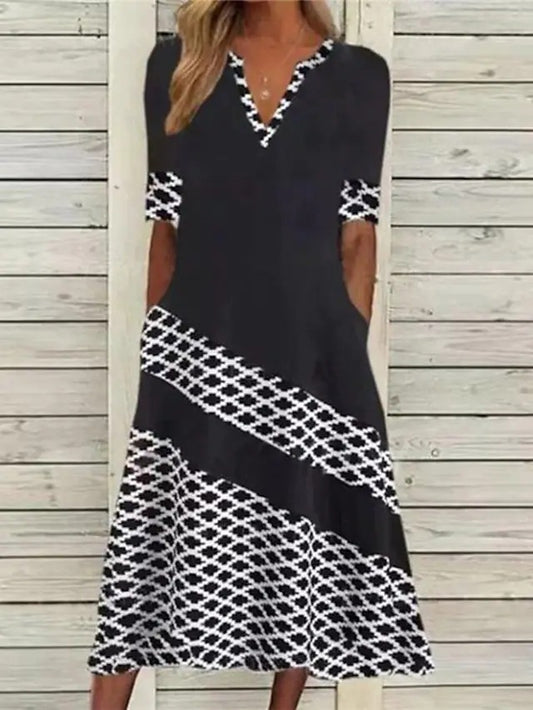 Robe décontractée pour femmes Chic und Stil avec motif graphique