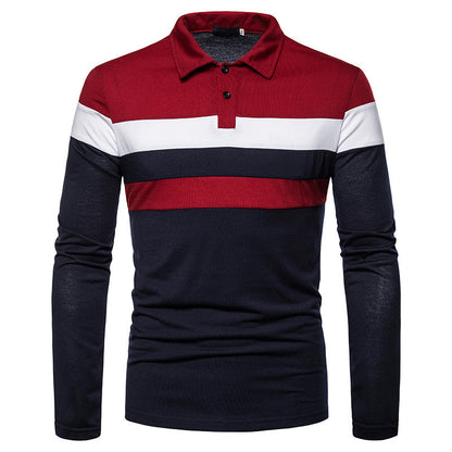 Men's long sleeve polo with a modern striped pattern and a comfortable fit Chic and Style