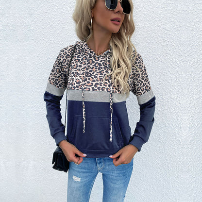 Pull à capuche pour femmes avec motif léopard tendance Chic und Stil