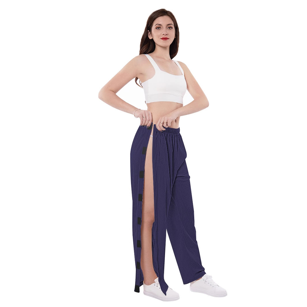 Chic and Style Casual Palazzo Pants for Women with Side Slits and Elastic Waist