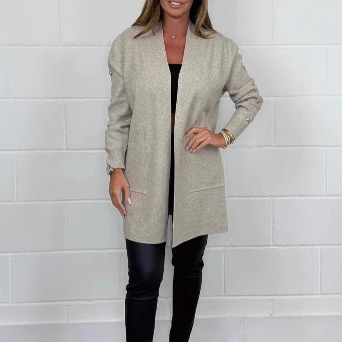 Dames Élégant cardigan avec détails de boutons et poches Chic und Stil