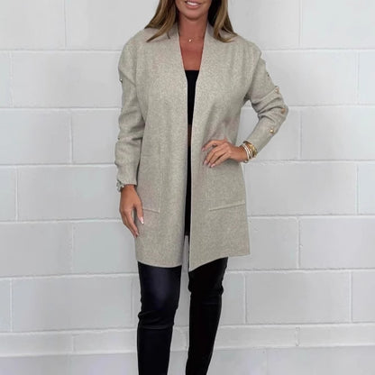 Dames Élégant cardigan avec détails de boutons et poches Chic und Stil