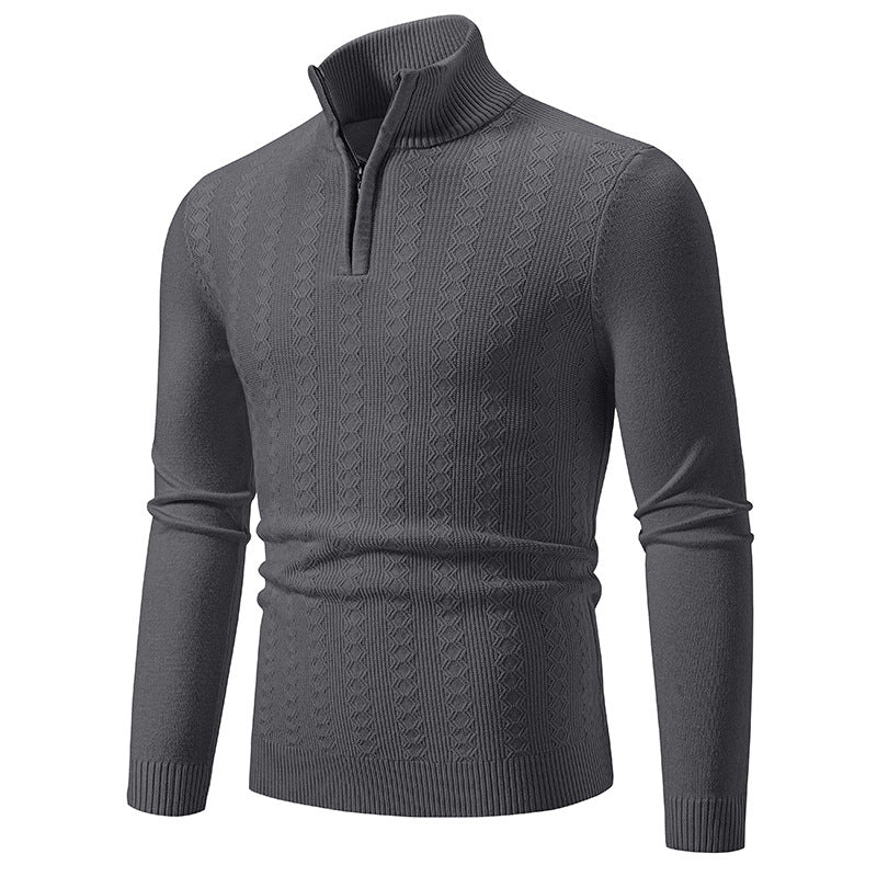 Pull en tricot élégant pour homme avec fermeture éclair haute Chic und Stil