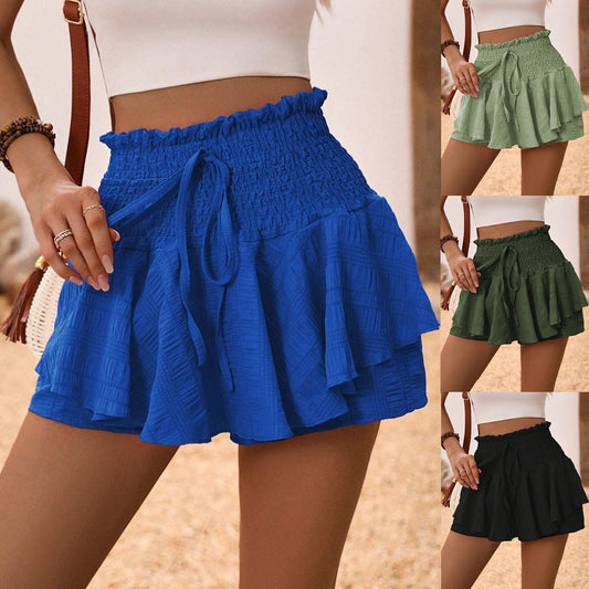 Jupe mini plissée à volants pour femmes Chic und Stil