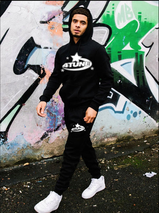 Men's Sports Hoodie and Jogging Pants Set with Creative Logo Print Chic and Style