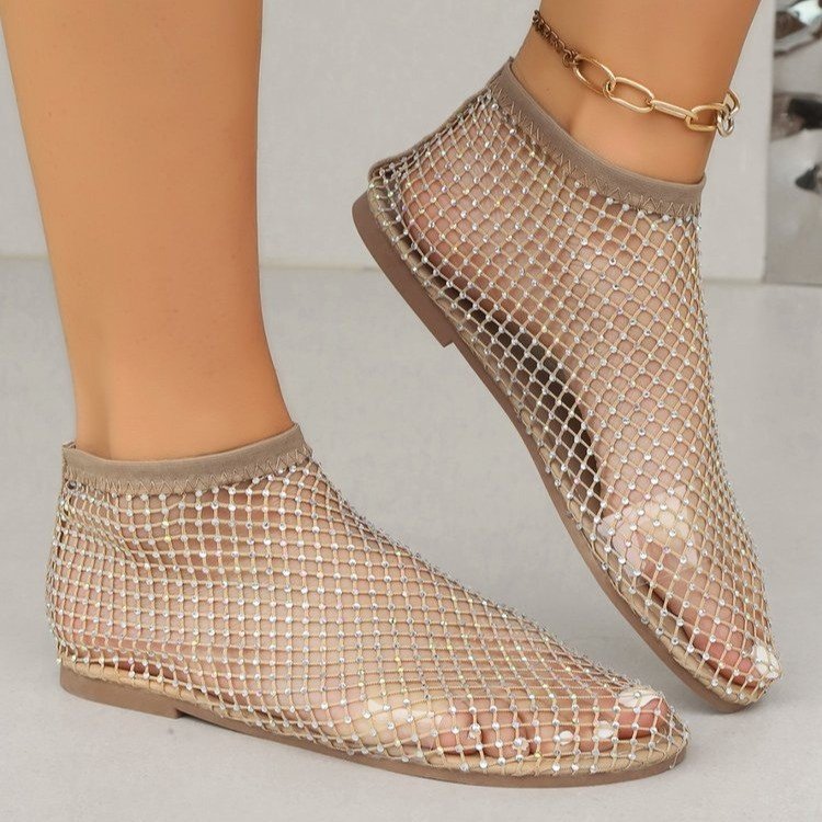 Chaussures dames en filet glamour avec ornements en strass Chic und Stil
