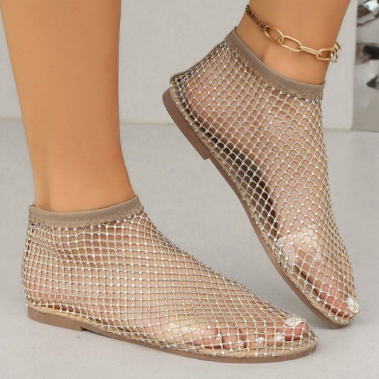 Chaussures dames en filet glamour avec ornements en strass Chic und Stil
