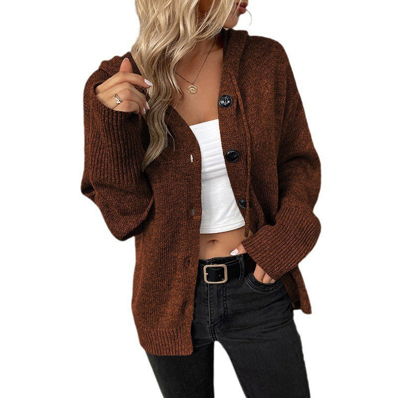 Dame cardigan avec capuche et détails de boutons décoratifs Chic und Stil