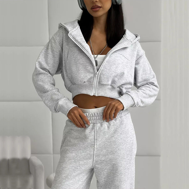 Women's modern Cropped Hoodie and wide jogger pants Set Chic and Style