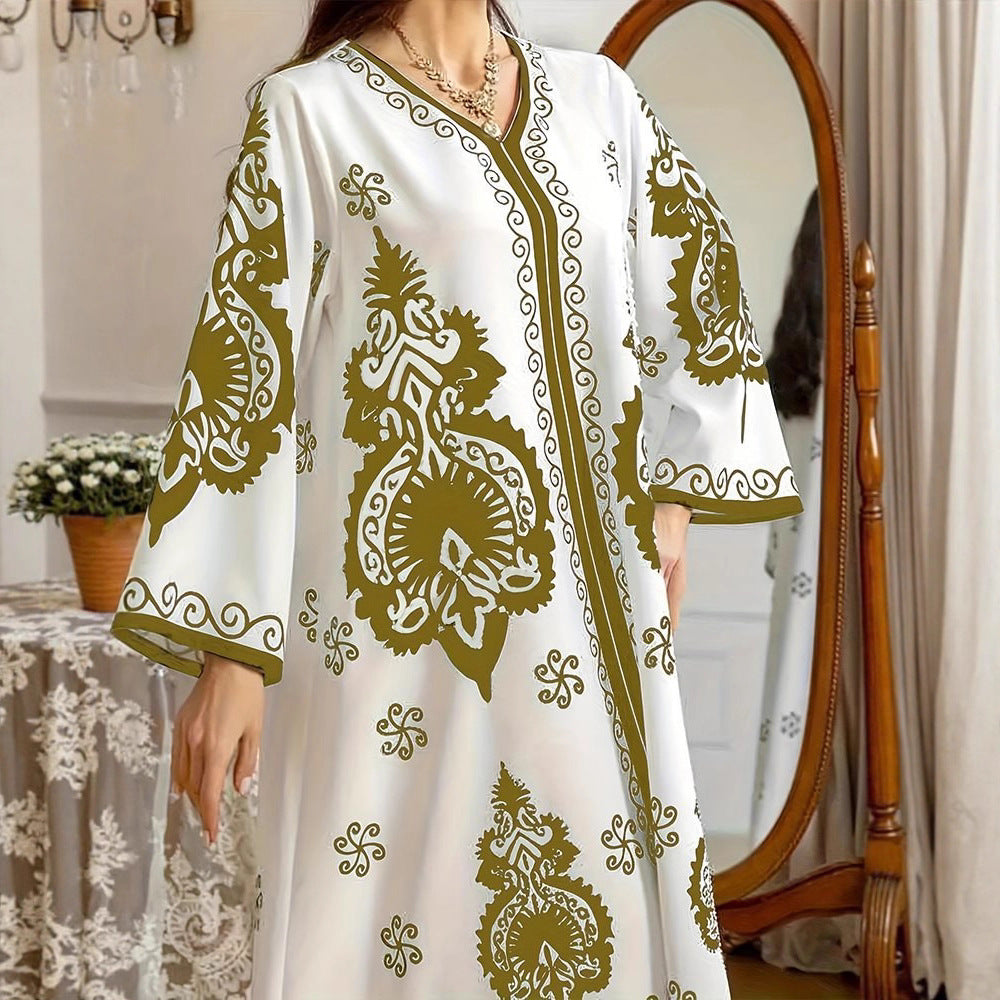 Robe kaftan pour dames avec un motif artistique et une coupe décontractée Chic und Stil