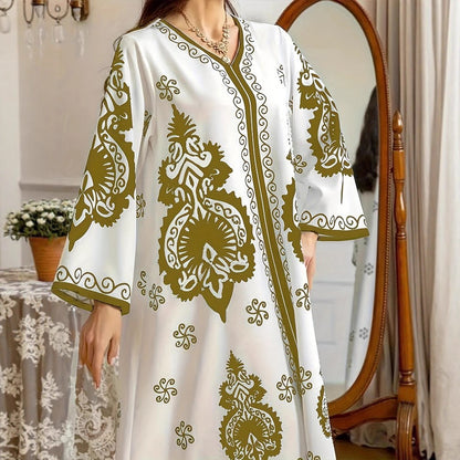 Robe kaftan pour dames avec un motif artistique et une coupe décontractée Chic und Stil