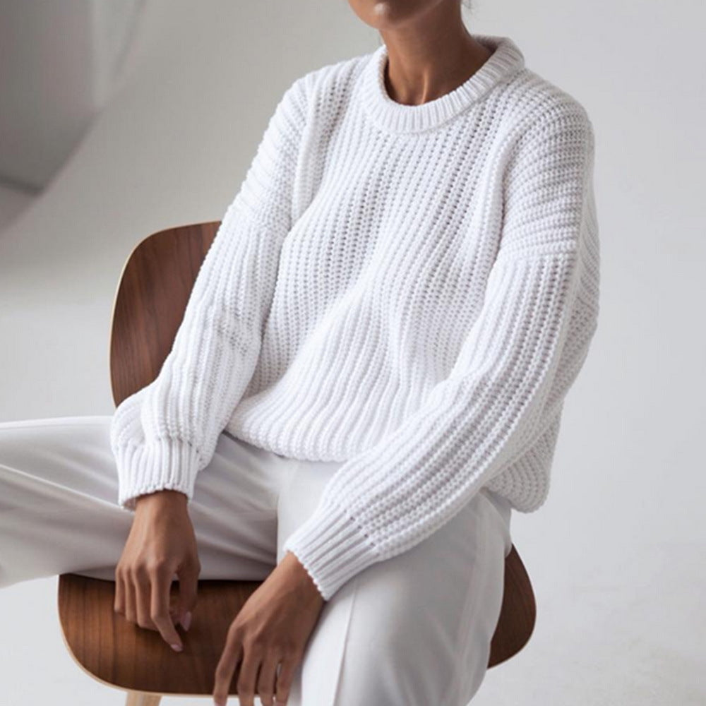 Pull en gros tricot pour femmes avec coupe décontractée et manches volumineuses Chic und Stil