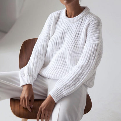Pull en gros tricot pour femmes avec coupe décontractée et manches volumineuses Chic und Stil