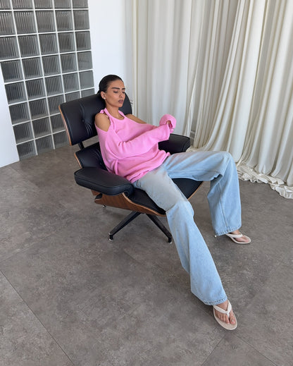 Pull-over en tricot décontracté pour femmes avec design d'épaule ouverte et motif côtelé doux Chic und Stil