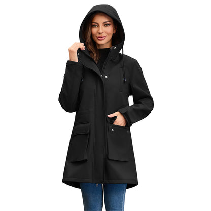 Functional outdoor jacket for women with adjustable drawstring waist and inner lining Chic and Style
