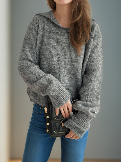 Pull décontracté pour femmes avec des manches volumineuses et un tricot structuré moderne Chic und Stil