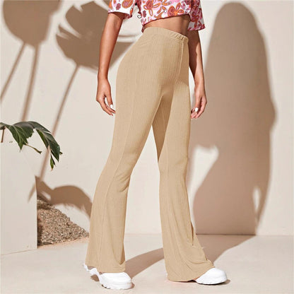 Leggings évasées taille haute en tricot côtelé pour femmes Chic und Stil