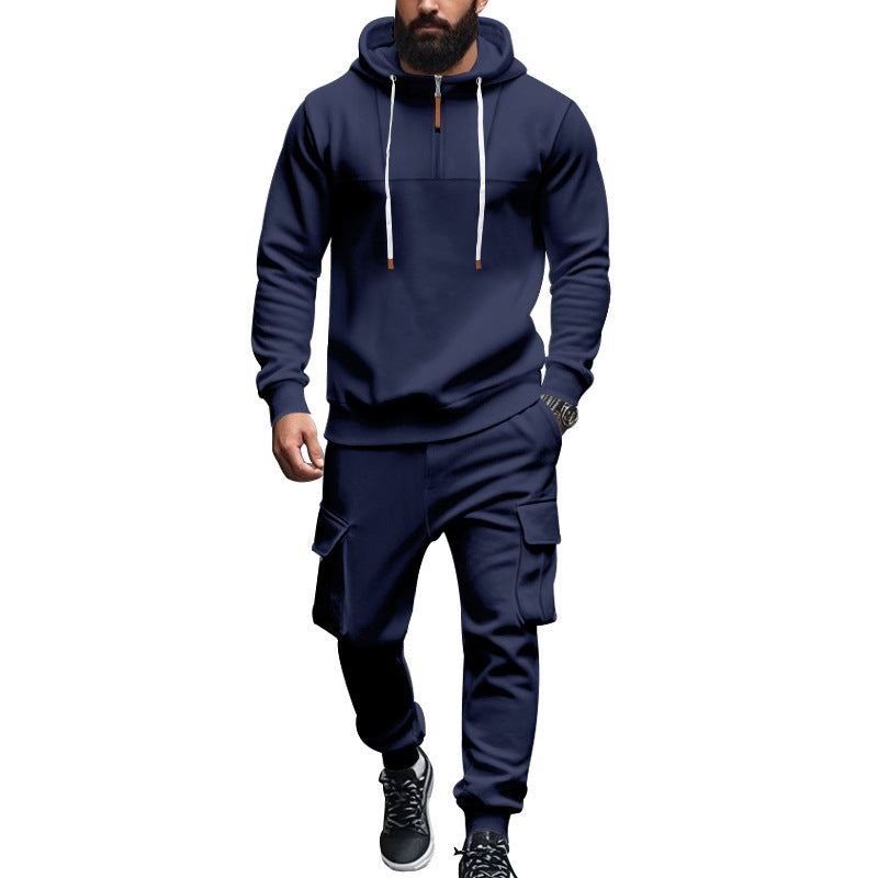 Men's chic and stylish athletic hoodie and cargo pants