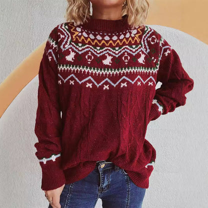 Pull-over en grosse maille pour femmes avec motif festif et dessin de torsades moderne Chic und Stil