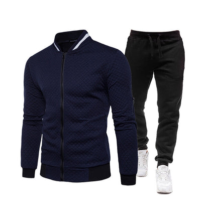Stylish training jacket for men with high collar and chic sports pants