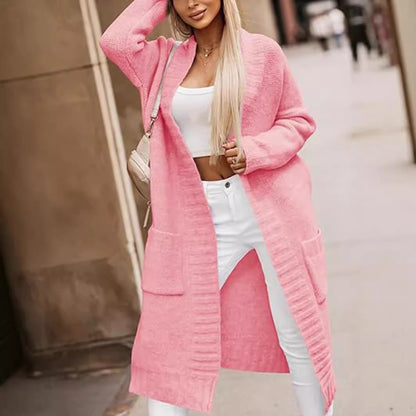 Veste longue pour femme en tricot avec poches profondes et coupe ouverte Chic und Stil