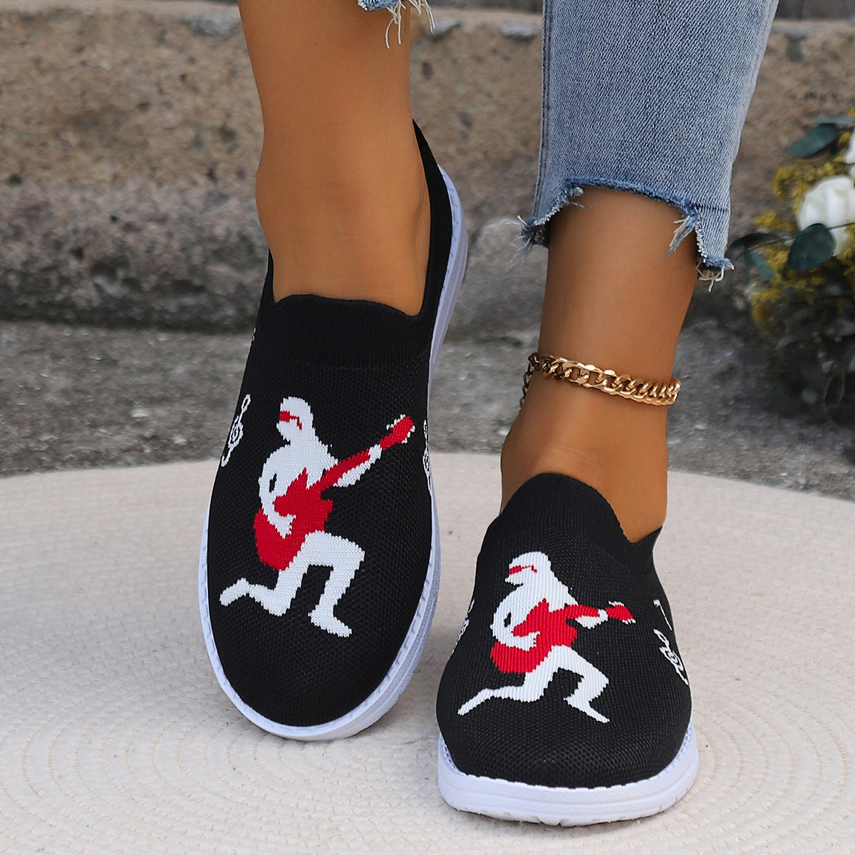 Baskets Slip-On respirantes pour femmes avec dessus élastique Chic und Stil