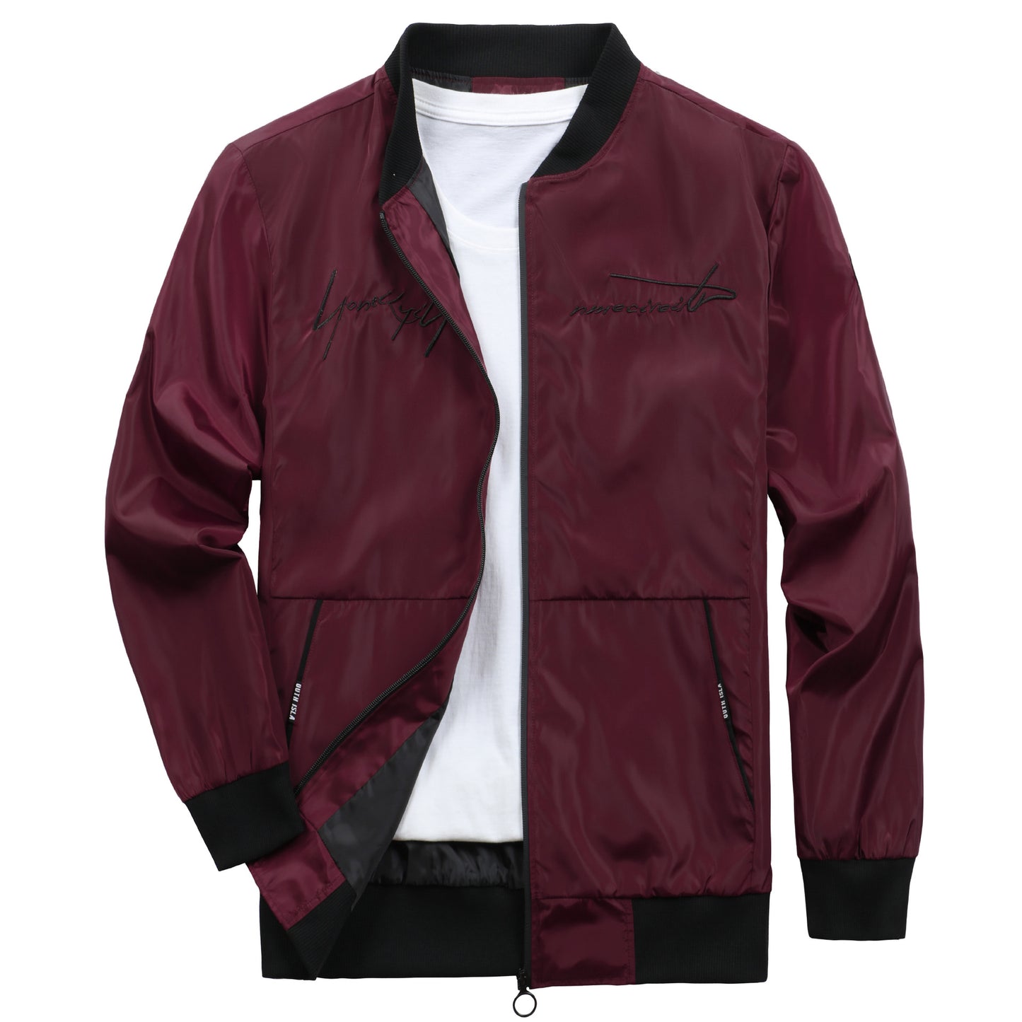 Veste bomber tendance pour hommes avec des poignets élastiques et des poches zippées pratiques Chic und Stil