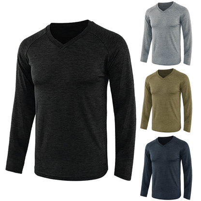 Chemise à manches longues pour hommes à col en V avec technologie de tissu respirant Chic und Stil