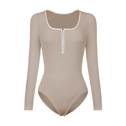 Body à manches longues pour femmes en rib avec détails zippés Chic und Stil