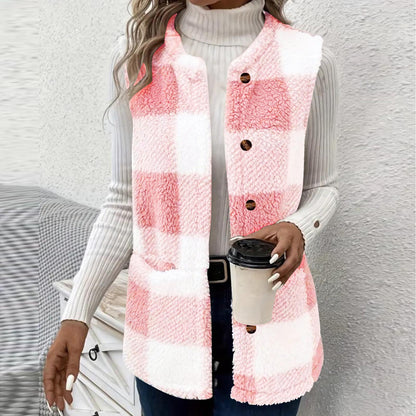 Dames Gilet en Tartan Douillet Chic und Stil