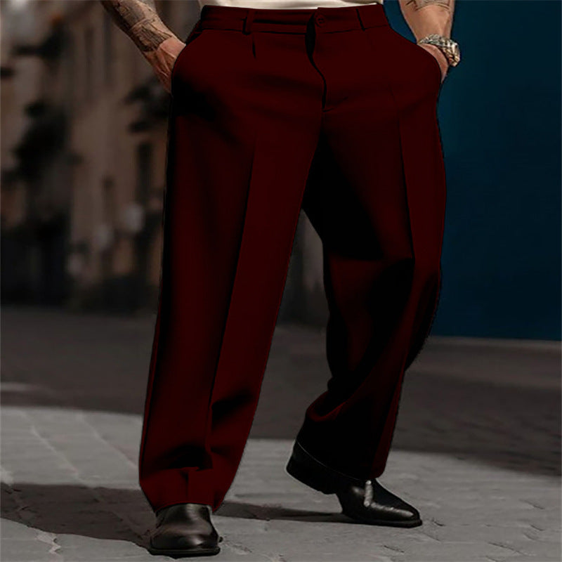 Classic high-waisted wide-leg suit pants for men Chic and Style