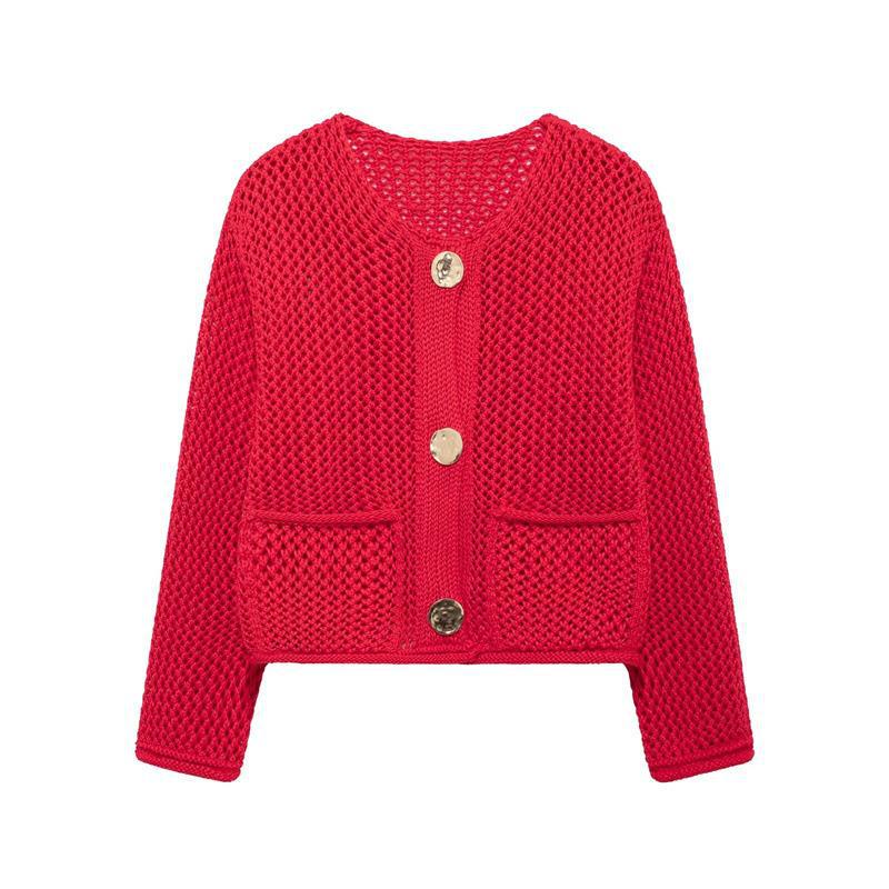 Dame cardigan avec une structure en maille aérée et des poches pratiques Chic und Stil