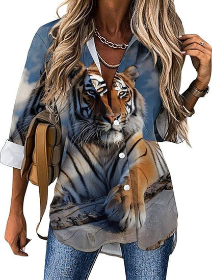 Blouse chemise pour femmes avec motif animal vivant Chic und Stil