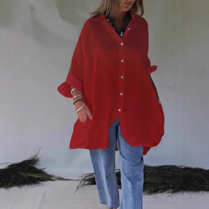 Blouse grande taille pour femmes avec coupe décontractée et fermeture à bouton-pression Chic und Stil