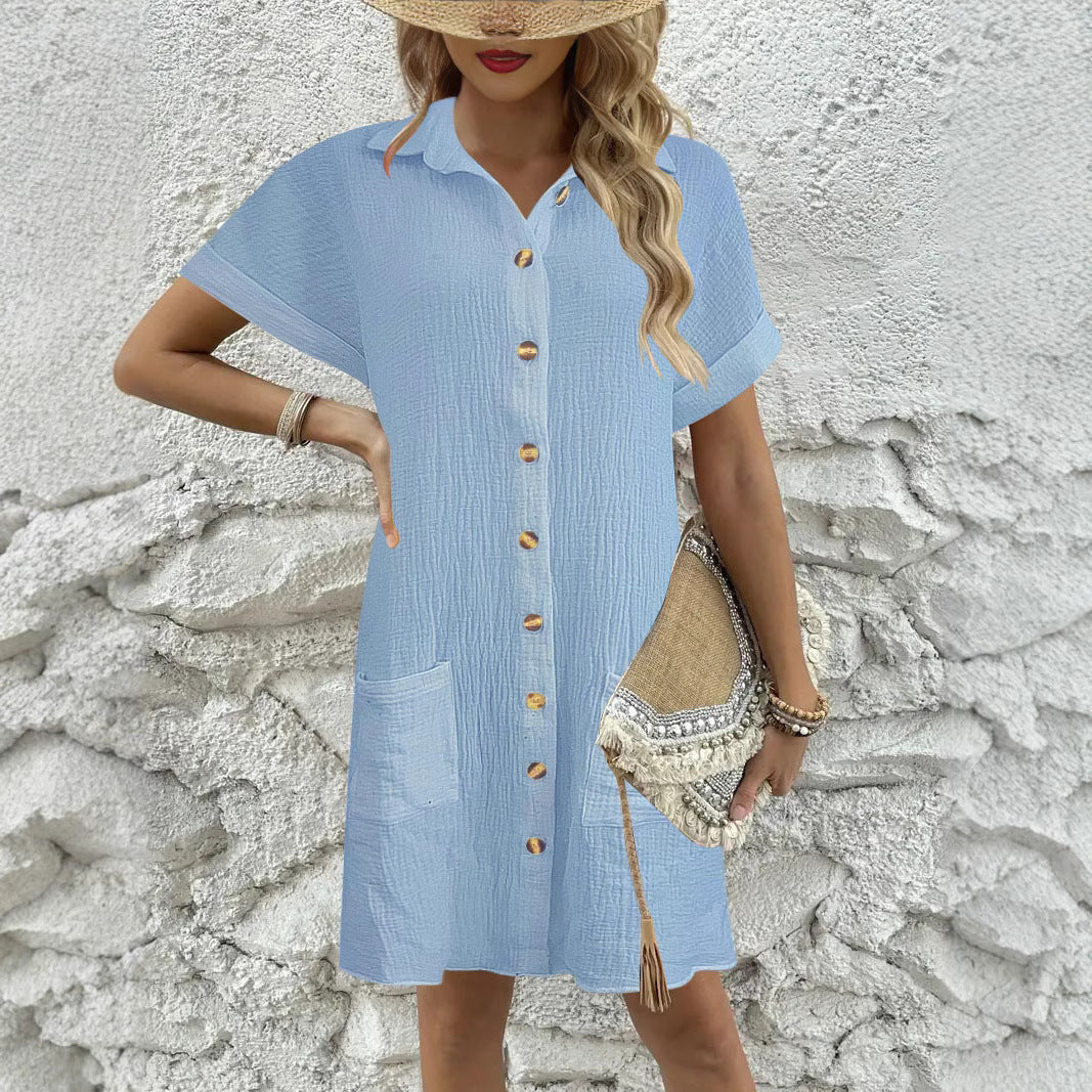 Robe chemise pour dames avec surface structuré et poches pratiques Chic und Stil